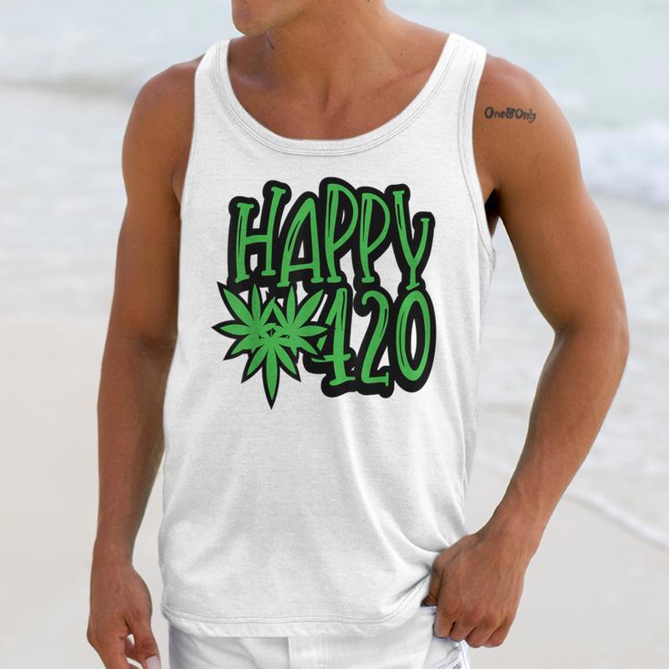 Happy 420 Day Funny 420 Weed Marijuana Unisex Tank Top Gifts for Her