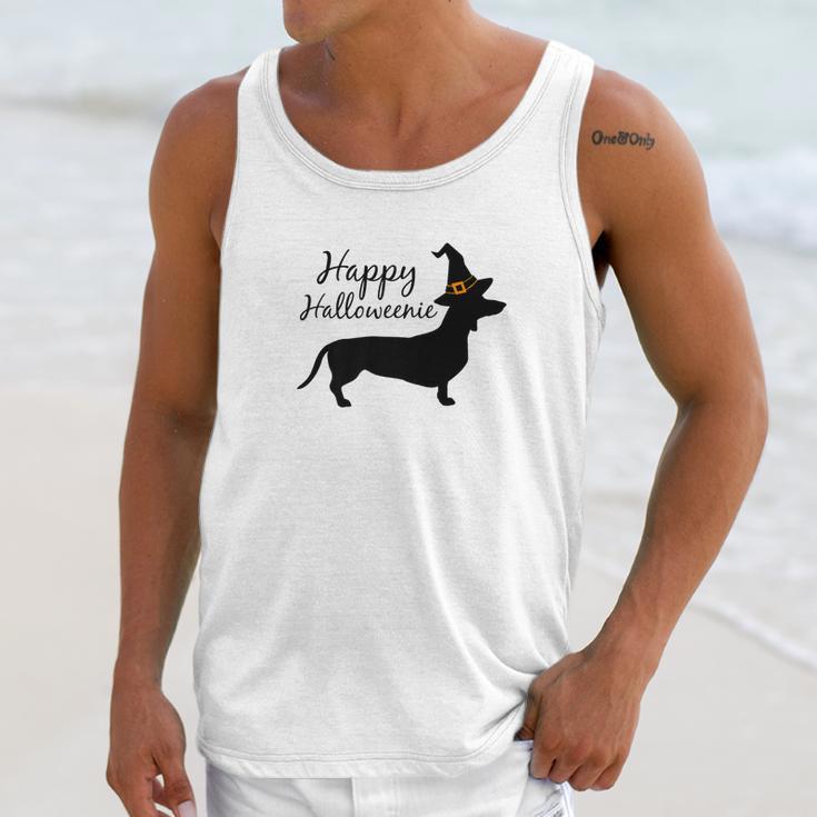 Happy Halloweenie Dachshund Wiener Dog Halloween Tee Unisex Tank Top Gifts for Her