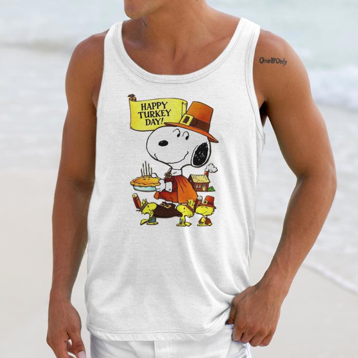 Happy Turkey Day Snoopy And Woodstock Thanksgiving Day Shirt Unisex Tank Top Gifts for Her