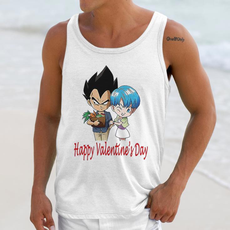 Happy Valentine Day Vegeta And Bulma Couple Unisex Tank Top Gifts for Her