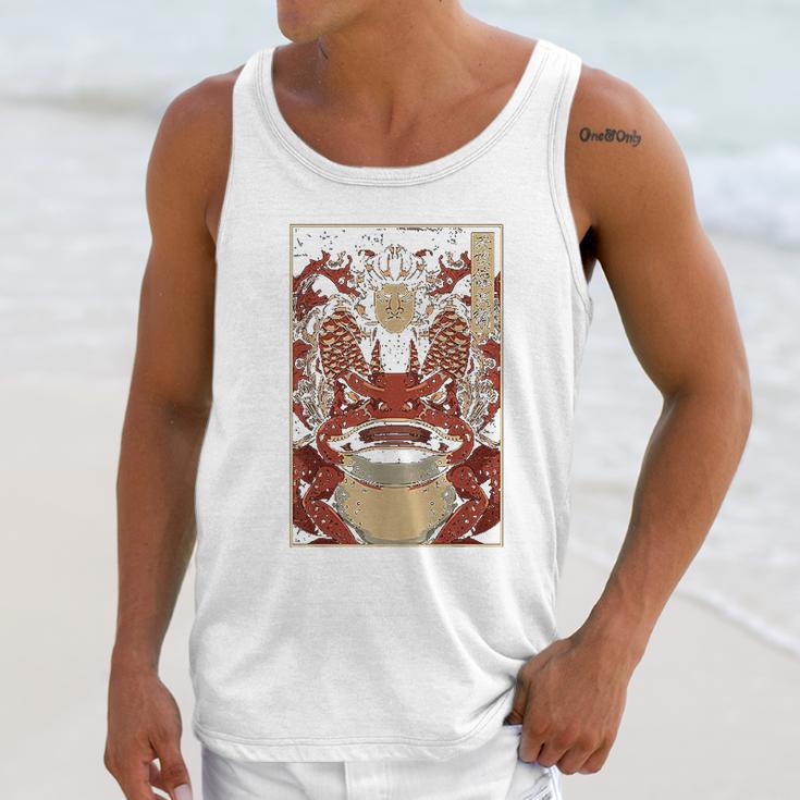 Japanese Artwork Samurai Riding Wild Toad Nippon Kanji Unisex Tank Top Gifts for Her