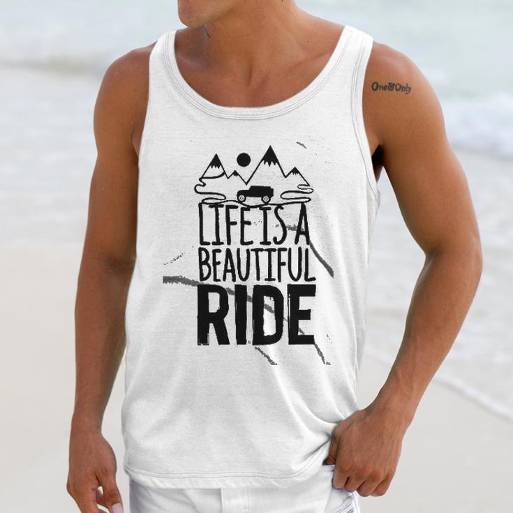 Life Is A Beautiful Ride Style Outline On An Offroad Ash Gray Made In Usa Unisex Tank Top Gifts for Her