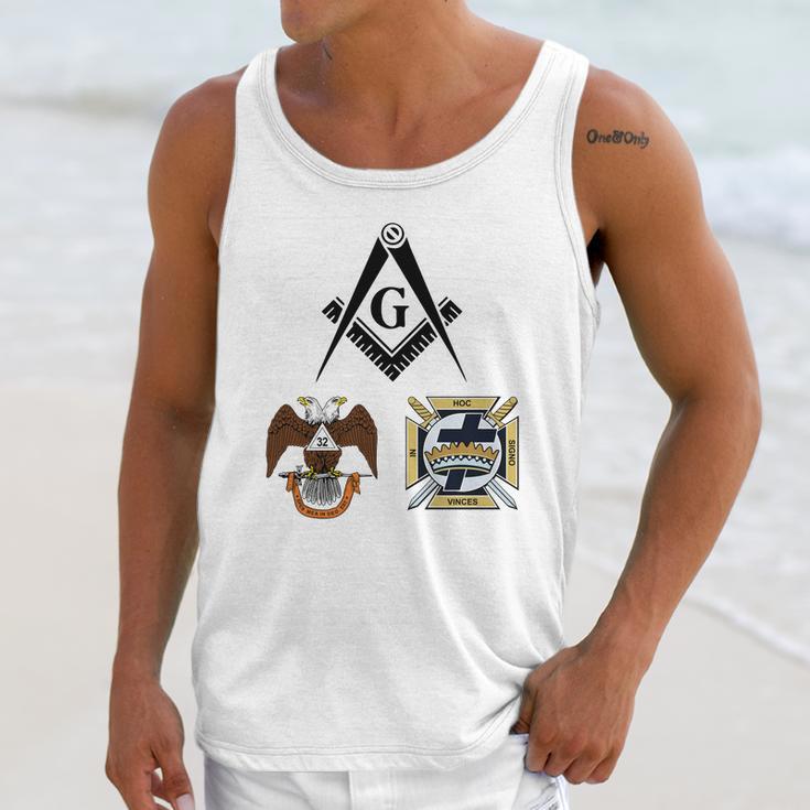 Mens Mason Scottish York Rite Masonic Black Down Unisex Tank Top Gifts for Her