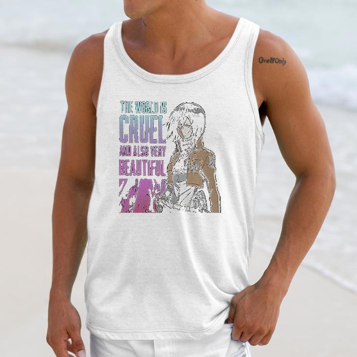 Mikasa The World Is Cruel Unisex Tank Top Gifts for Her