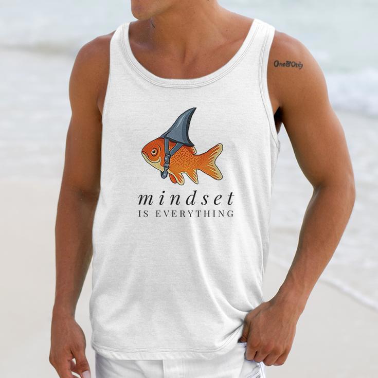 Mindset Motivational Quote Cute Goldfish Shark Unisex Tank Top Gifts for Her