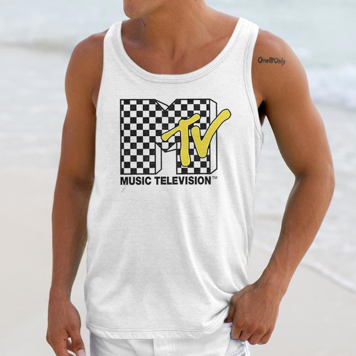 Mtv With Checkerboard Unisex Tank Top Gifts for Her