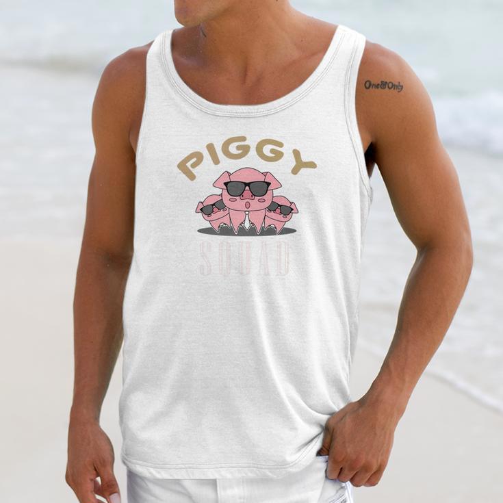 Piggy Squad Funny Cool Pigs Lover Pink Animal Tee Unisex Tank Top Gifts for Her