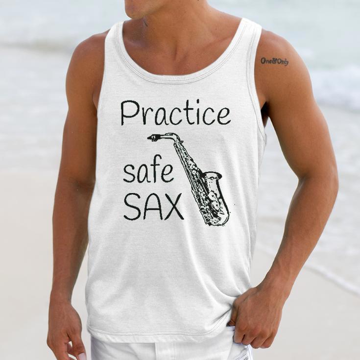 Practice Safe Sax Funny Saxophone Unisex Tank Top Gifts for Her