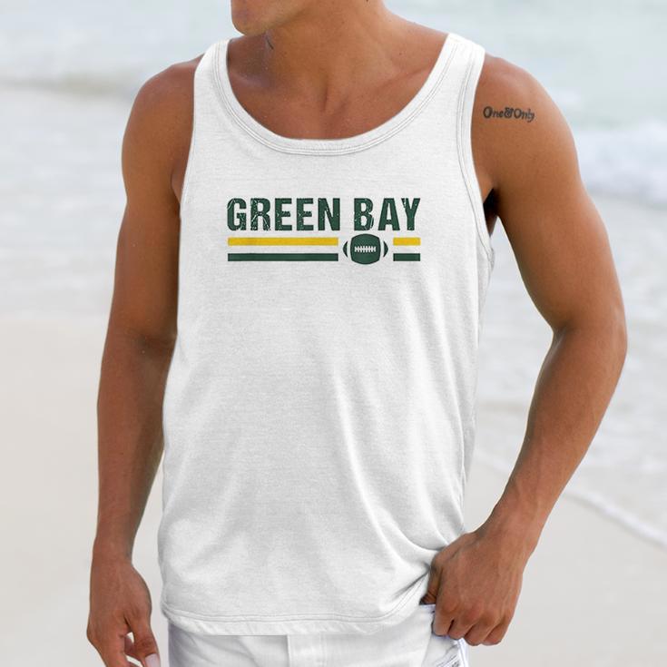 Retro Football Stripe Green Bay Football Wisconsin Green Bay Unisex Tank Top Gifts for Her