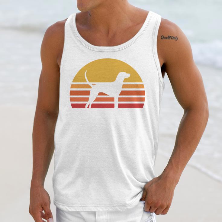 Retro Sun Redbone Coonhound Dog Silhouette Unisex Tank Top Gifts for Her