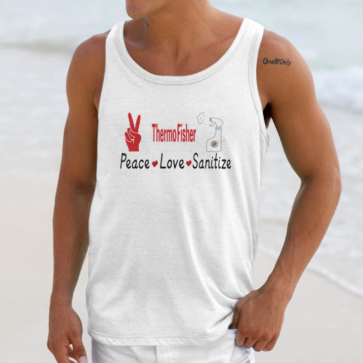 Thermofisher Peace Love Sanitize Coronavirus Shirtsh Unisex Tank Top Gifts for Her