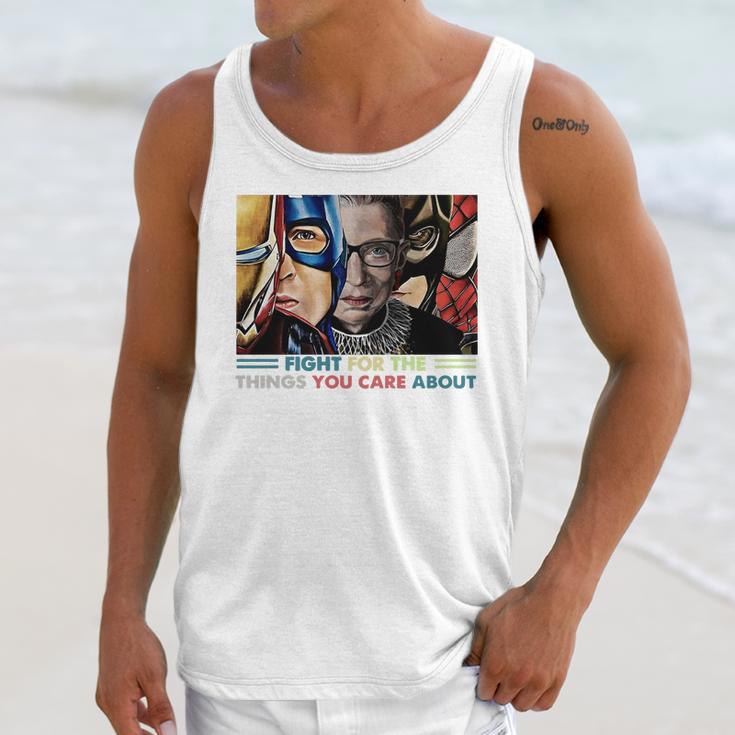 Ruth Bader Ginsburg And Avengers Fight For The Things You Care About Shirt Unisex Tank Top Gifts for Her