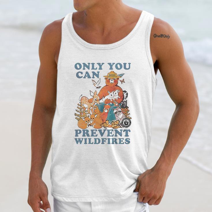 Smokey The Bear Only You Can Prevent Wild Fires Ringer Unisex Tank Top Gifts for Her