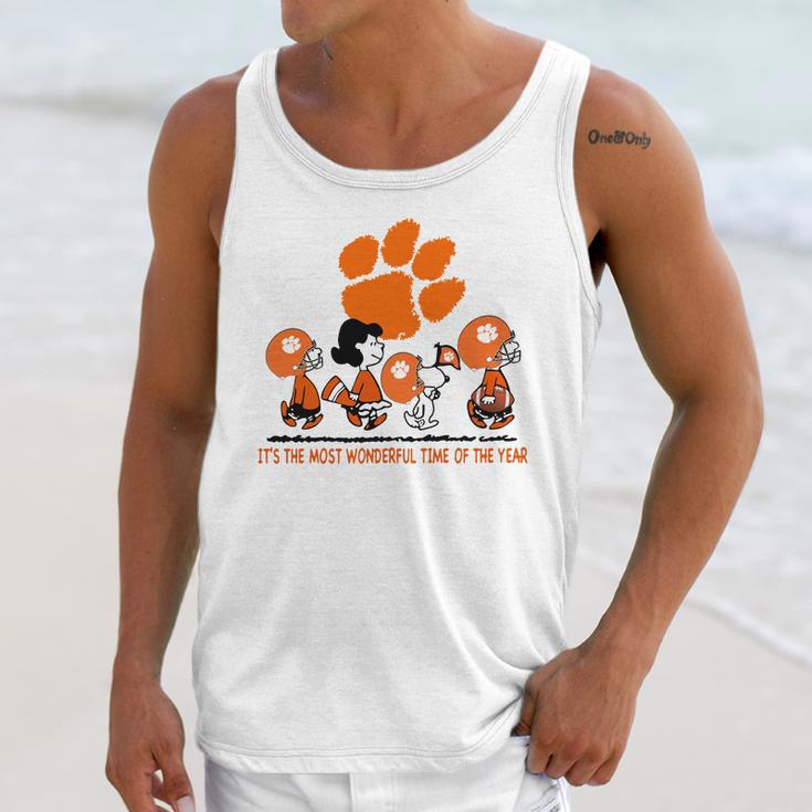 Snoopy And Friends Clemson Tigers Its The Most Wonderful Time Of The Year Shirt Mf Unisex Tank Top Gifts for Her