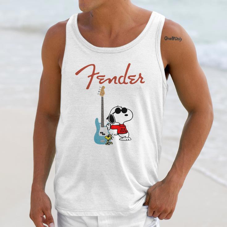 Snoopy Guitar Player Fender Unisex Tank Top Gifts for Her