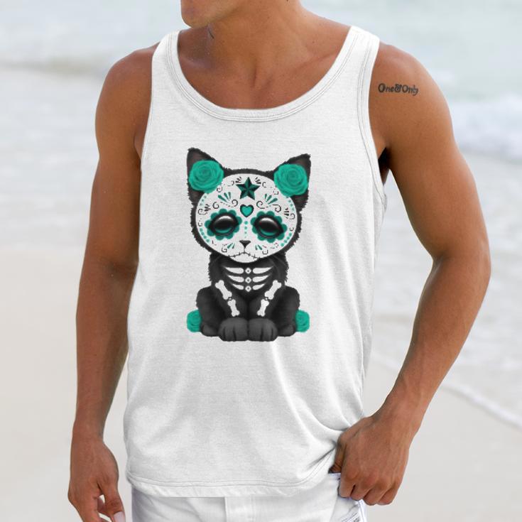 Sugar Skull Cat Day Of The Dead Cat Unisex Tank Top Gifts for Her