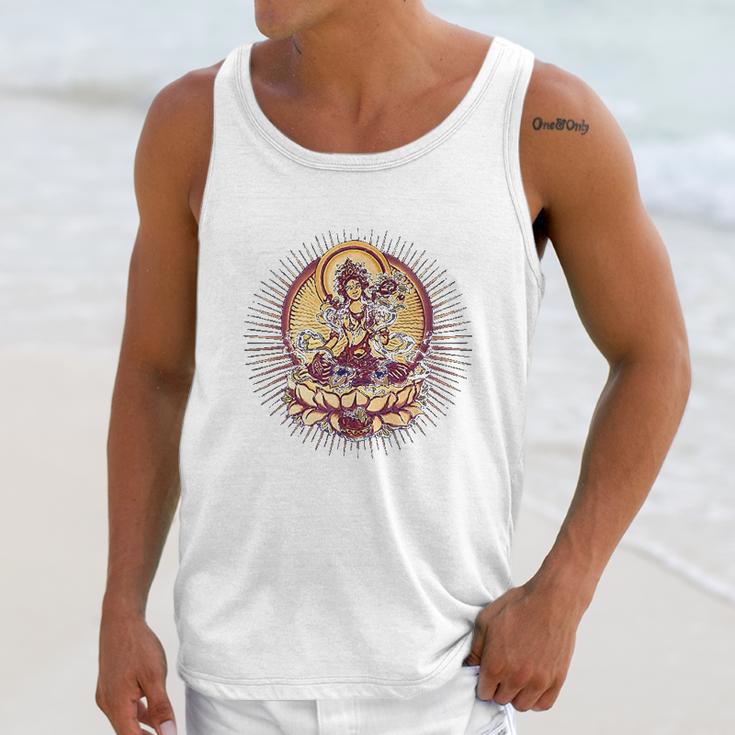 Tara Tibet Buddhismus Lotus Meditation Yoga Om Spirituality Unisex Tank Top Gifts for Her