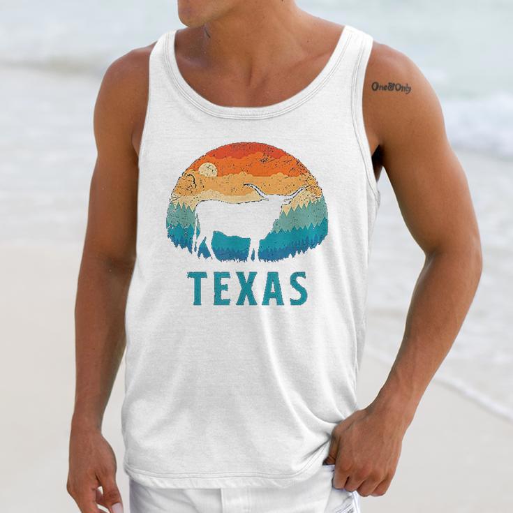 Texas Longhorn Cow Vintage Texan Cattle Herd Retro Unisex Tank Top Gifts for Her