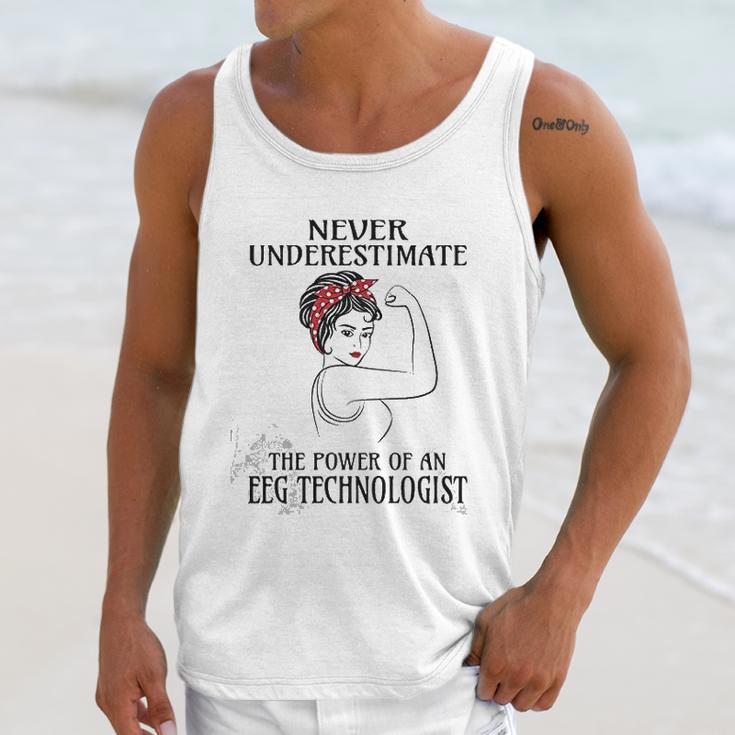 Never Underestimate Eeg Technologist Unisex Tank Top Gifts for Her