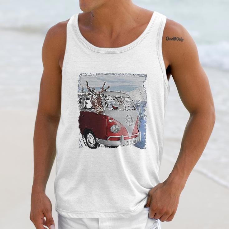 Volkswagen Santa And Reindeer Camper Van Unisex Tank Top Gifts for Her