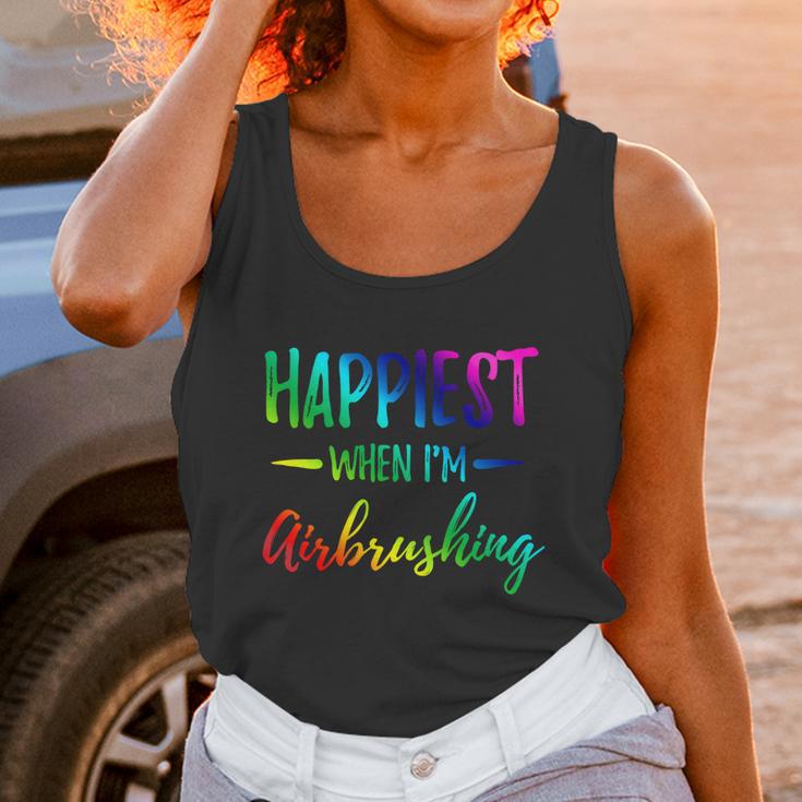 Airbrushing Happiest Funny Artist Gift Idea Cool Gift Graphic Design Printed Casual Daily Basic Unisex Tank Top Gifts for Women