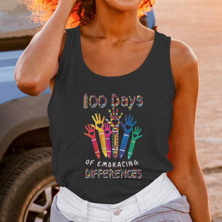 Autism Awareness Embrace Differences 100 Days Of School Iep Unisex Tank Top Gifts for Women