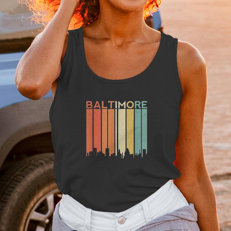 Baltimore Maryland Vintage Retro City Urban Skyline Seaport Unisex Tank Top Gifts for Women