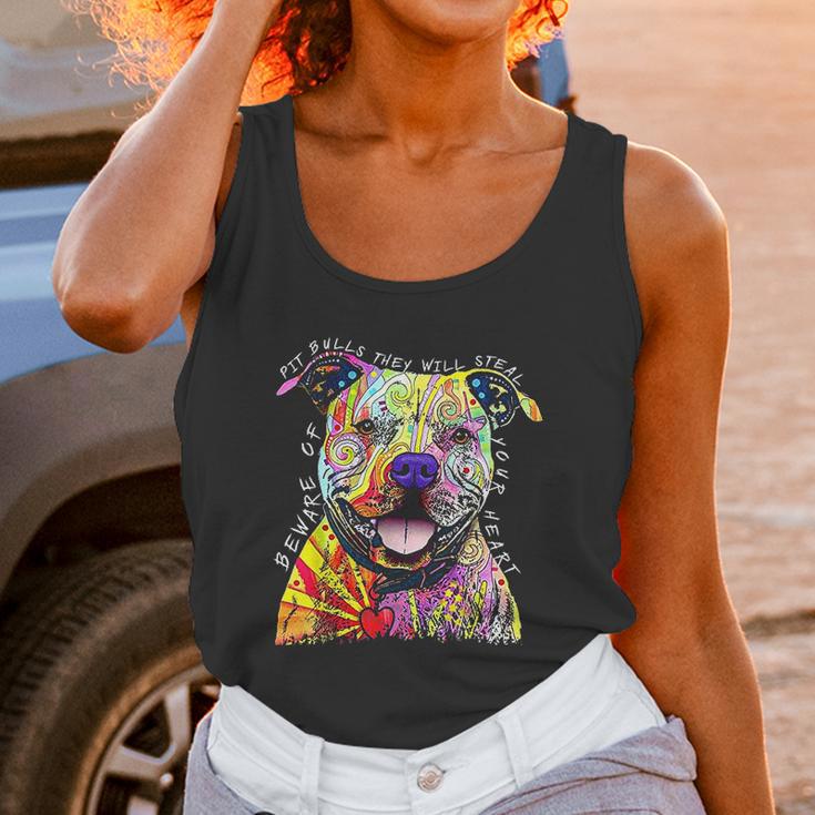 Beware Of Pit Bulls They Will Steal Your Heart Unisex Tank Top Gifts for Women