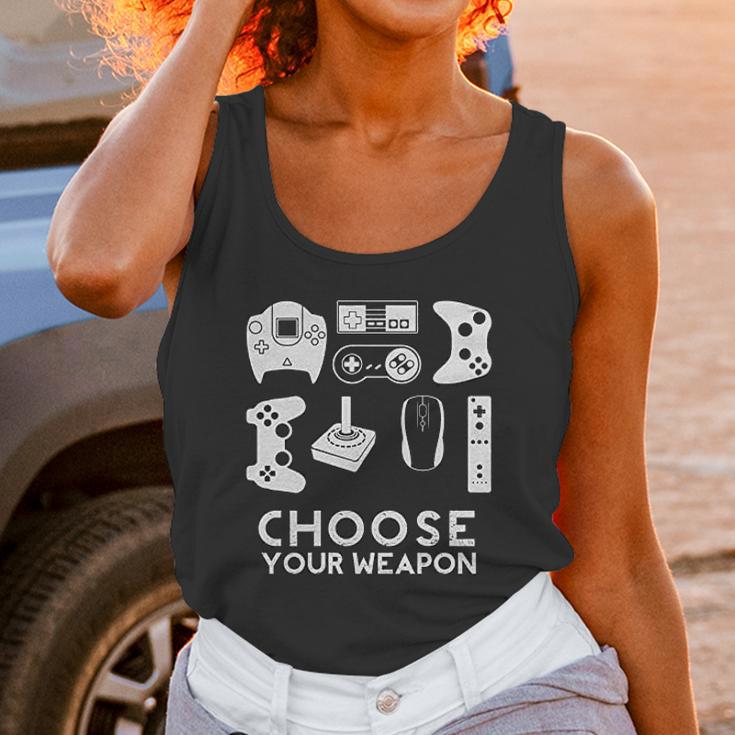 Choose Your Weapon Gamer Video Game Funny Nerdy Gaming Unisex Tank Top Gifts for Women