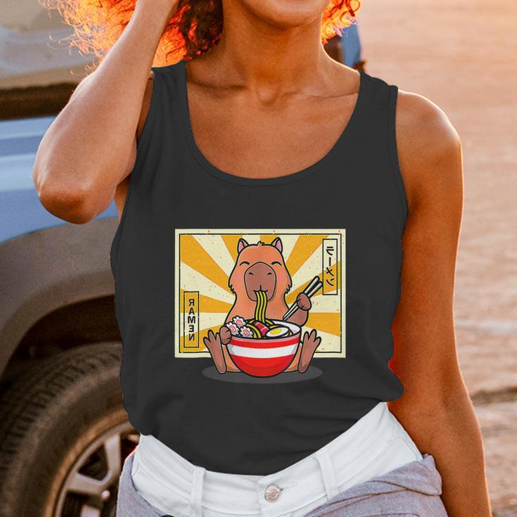 Cute Capybara Eating Ramen Funny Animal Anime Manga Unisex Tank Top Gifts for Women