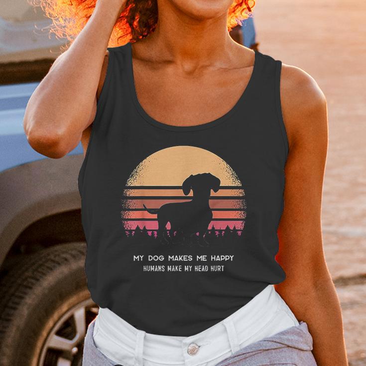 Dachshund Twilight Vintage Pine Tree Unisex Tank Top Gifts for Women