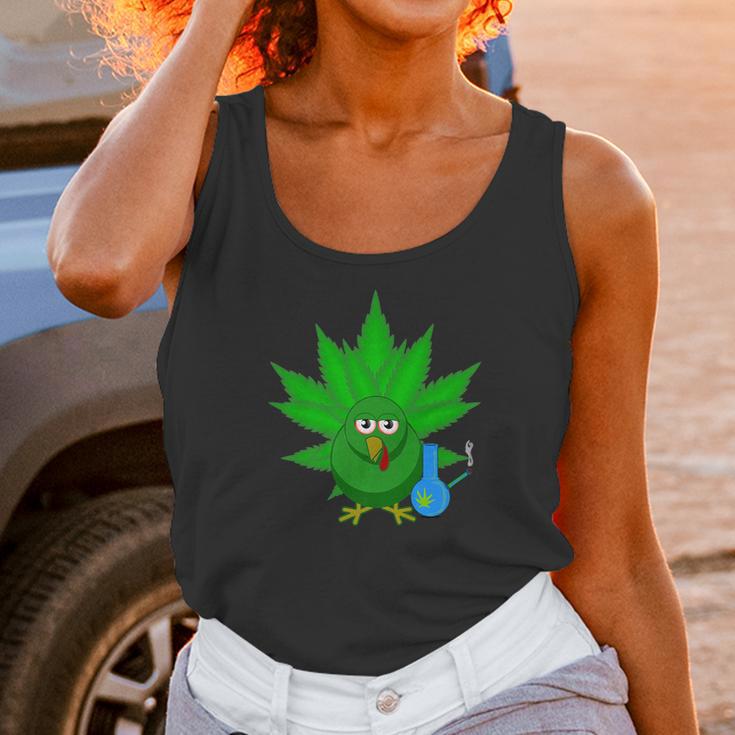 Danksgiving Thanksgiving Turkey Weed Cannabis Pot 420 Unisex Tank Top Gifts for Women