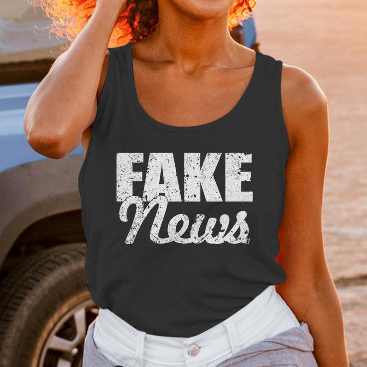 Distressed Fake News Logo Unisex Tank Top Gifts for Women