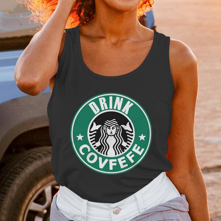 Drink Covfefe Funny Parody Logo Unisex Tank Top Gifts for Women