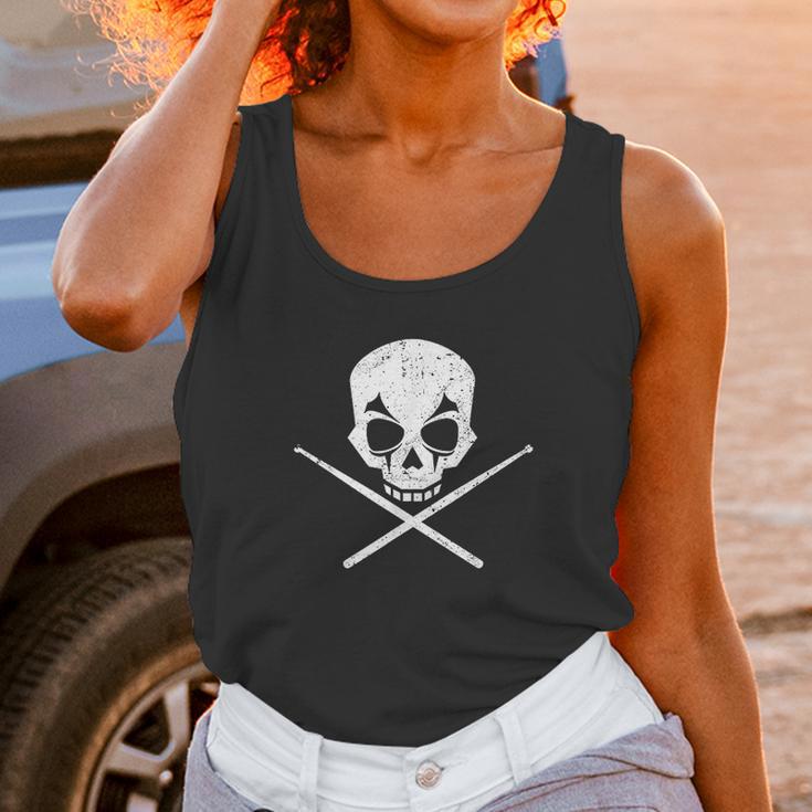 Drummer Drum Sticks Skull Black Metal Unisex Tank Top Gifts for Women