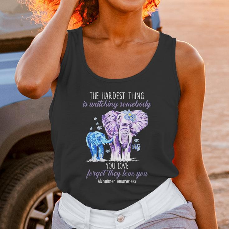 Elephants The Hardest Thing Is Watching Somebody Alzheimer Awareness Shirt Unisex Tank Top Gifts for Women