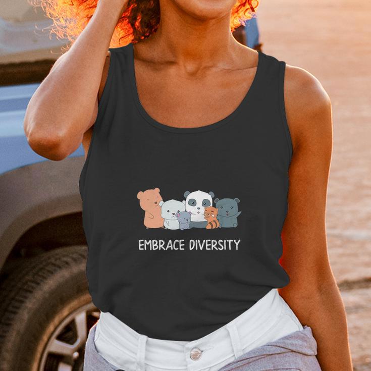 Embrace Diversity Funny Bear Kindness Animal Unisex Tank Top Gifts for Women