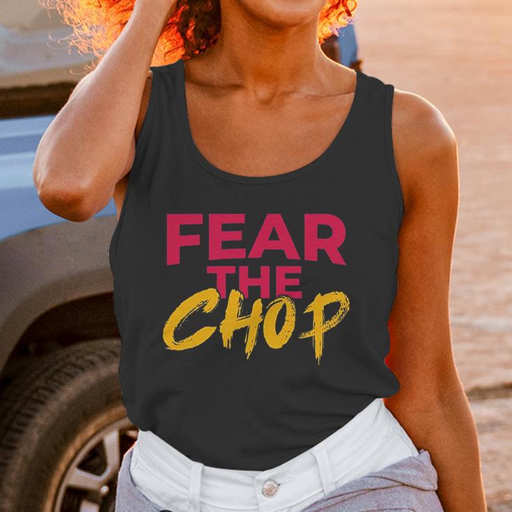 Fear The Chop Funny Braves Atlanta Baseball Quote Unisex Tank Top Gifts for Women