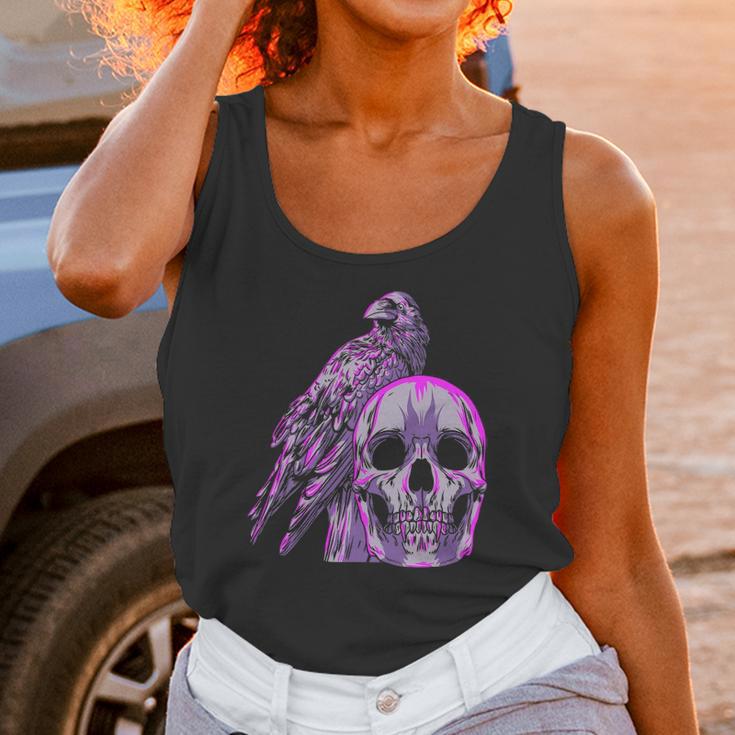 Goth Pastel Skull Crow Bird Skeleton Head Raven Gothic Lover Unisex Tank Top Gifts for Women