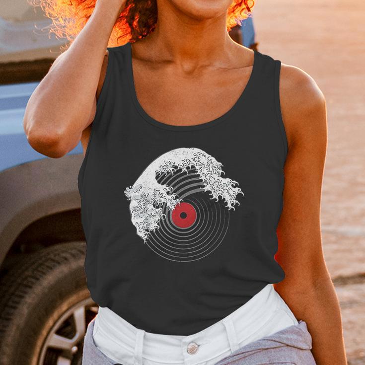 Great Wave Of Music Dj Vinyl Record Turntable Kanagawa Unisex Tank Top Gifts for Women