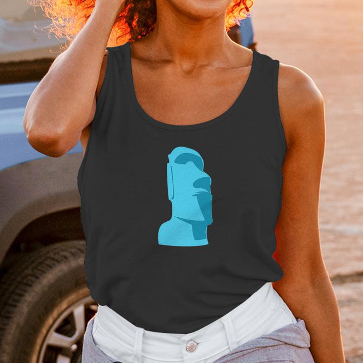 Hawaiian Luau Blue Moai Easter Island Tiki Unisex Tank Top Gifts for Women