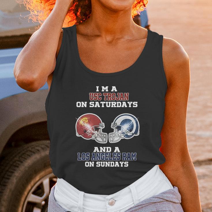 I’M A Usc Trojan On Saturdays And A Los Angeles Ram On Sundays Shirt Unisex Tank Top Gifts for Women