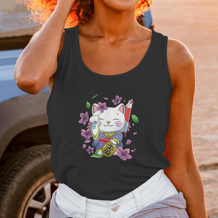 Japanese Maneki Neko Lucky Cat Unisex Tank Top Gifts for Women