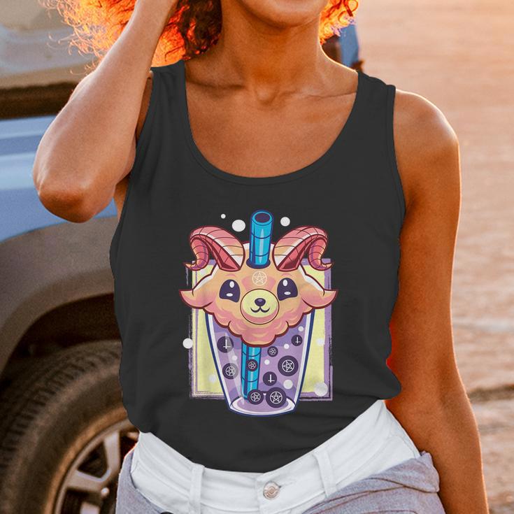 Kawaii Pastel Goth Creepy Baphomet Boba Bubble Tea Vaporwave Unisex Tank Top Gifts for Women