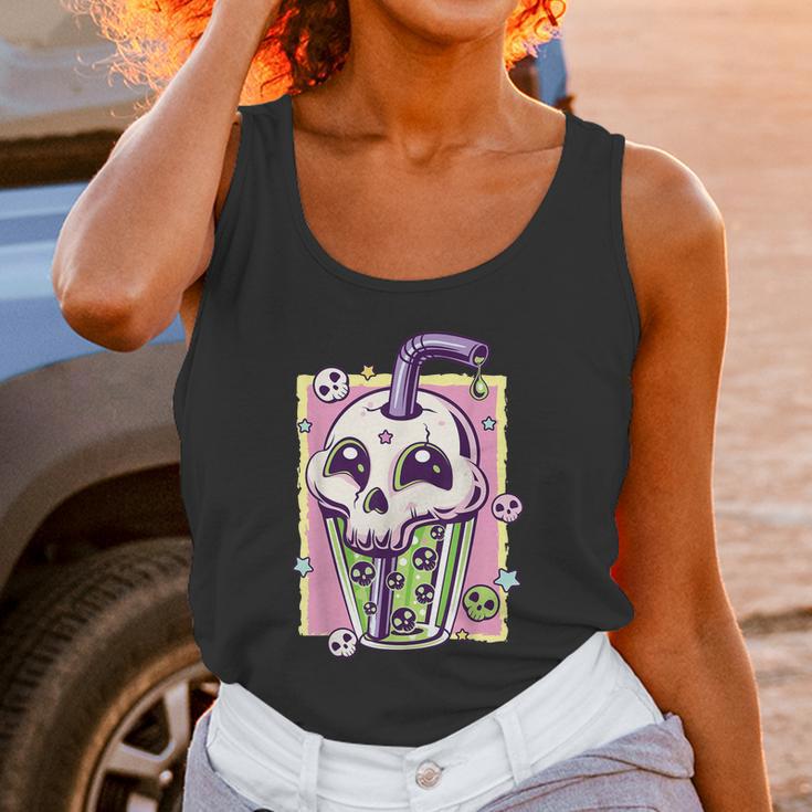 Kawaii Pastel Goth Creepy Skull Boba Bubble Tea Vaporwave Unisex Tank Top Gifts for Women