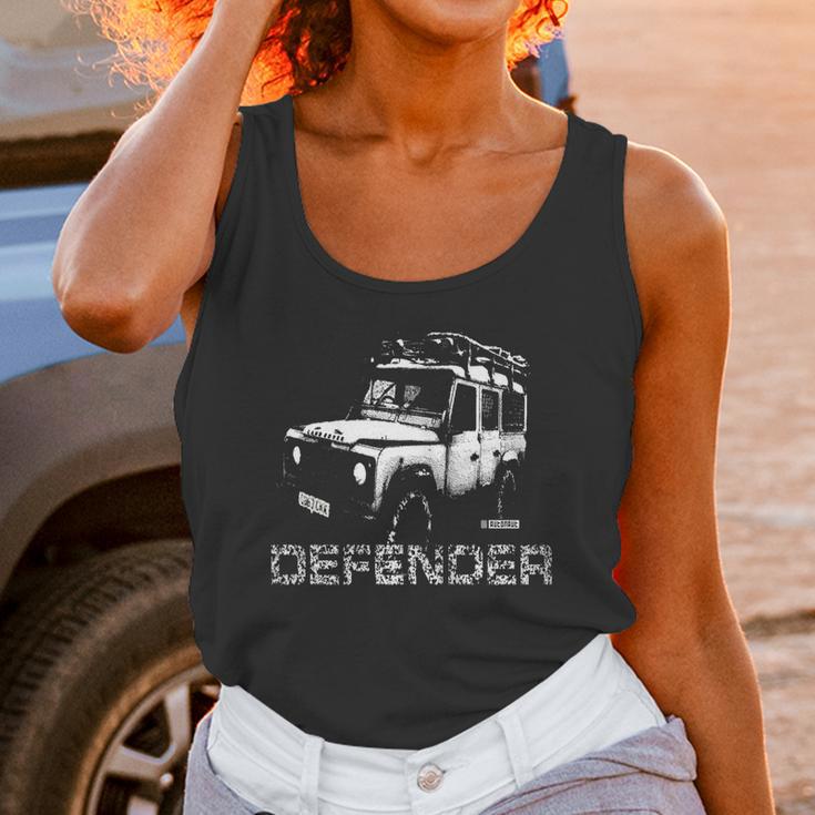 Khaki Land Rover Defender Illustation - Autonaut Unisex Tank Top Gifts for Women