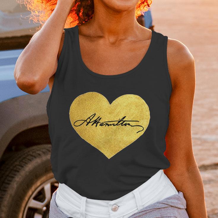 Love A Hamilton Golden Signature Heart Unisex Tank Top Gifts for Women