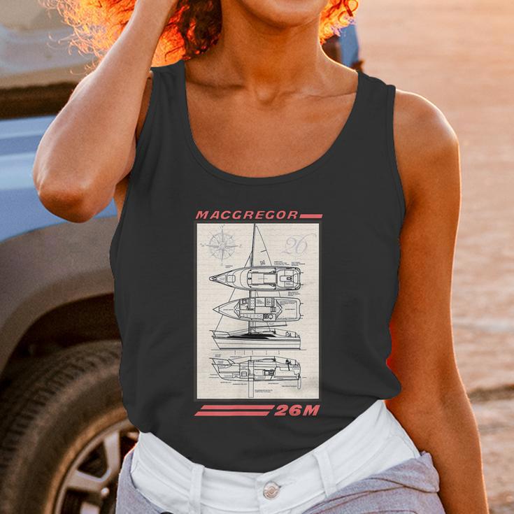 Macgregor 26M Sailboat Line Drawing Graphic Design Printed Casual Daily Basic Unisex Tank Top Gifts for Women