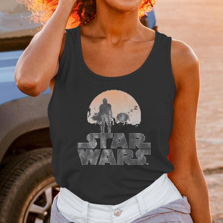 The Mandalorian Sleeping Child Silhouette Unisex Tank Top Gifts for Women