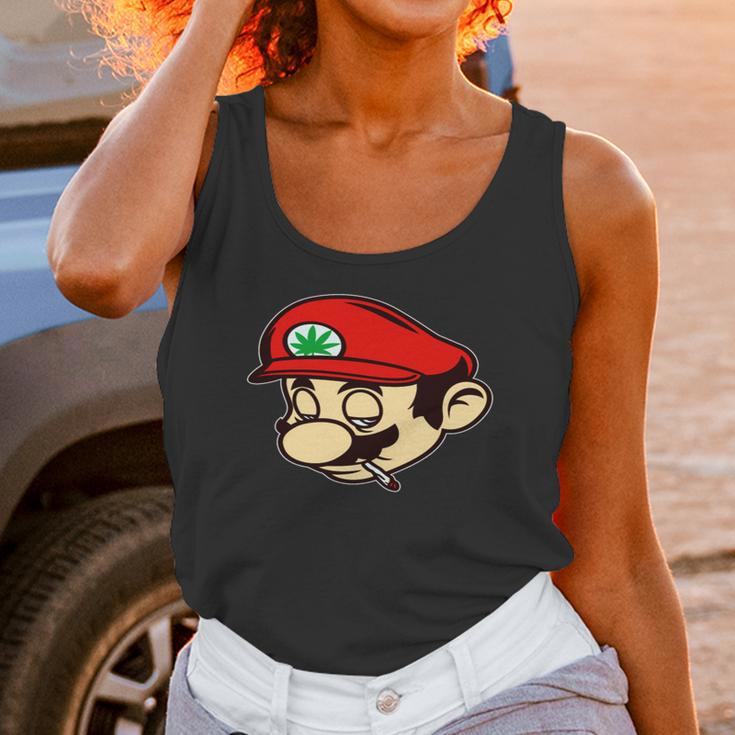 Mario Smoking Marijuana Weed Mario Unisex Tank Top Gifts for Women